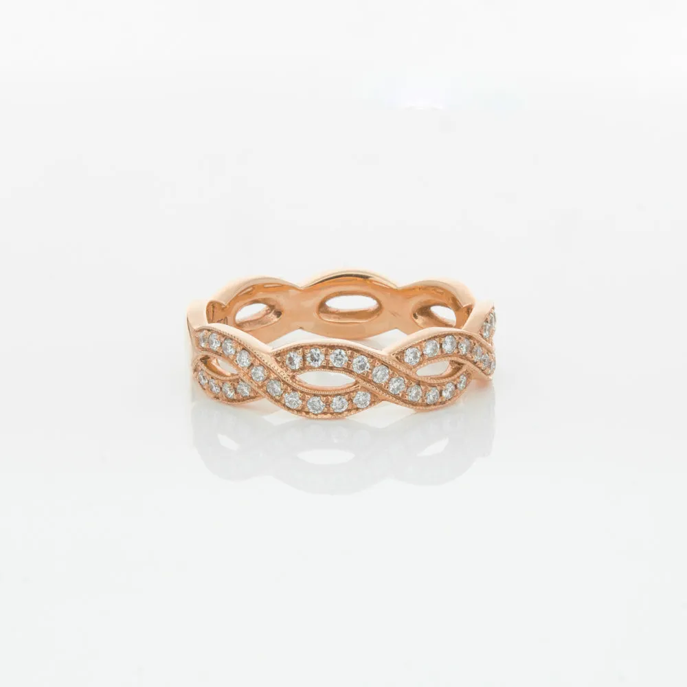 18ct Rose Gold Diamond Band