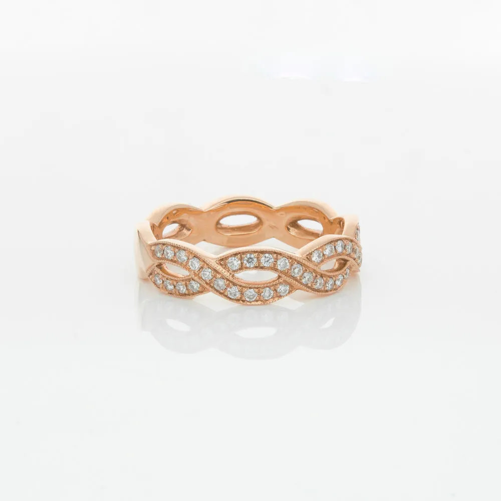18ct Rose Gold Diamond Band