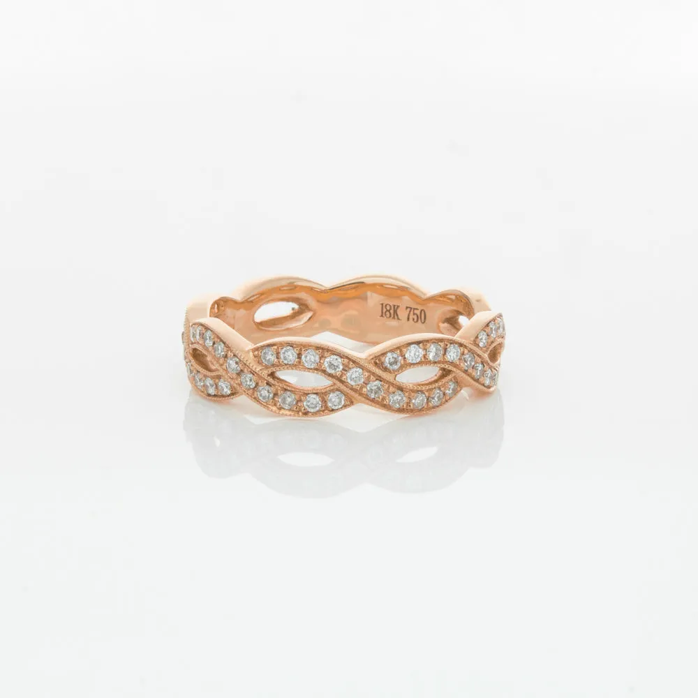 18ct Rose Gold Diamond Band