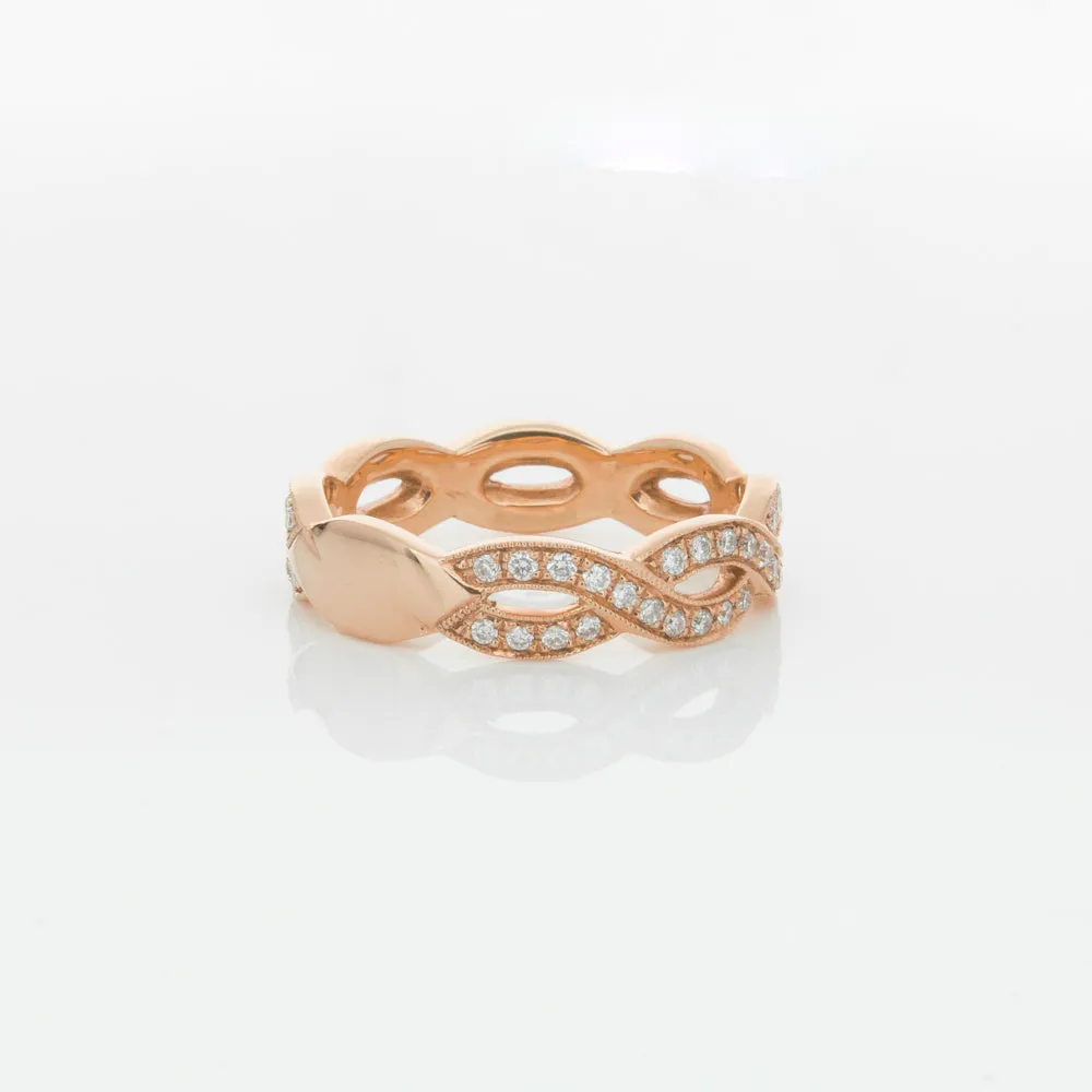 18ct Rose Gold Diamond Band