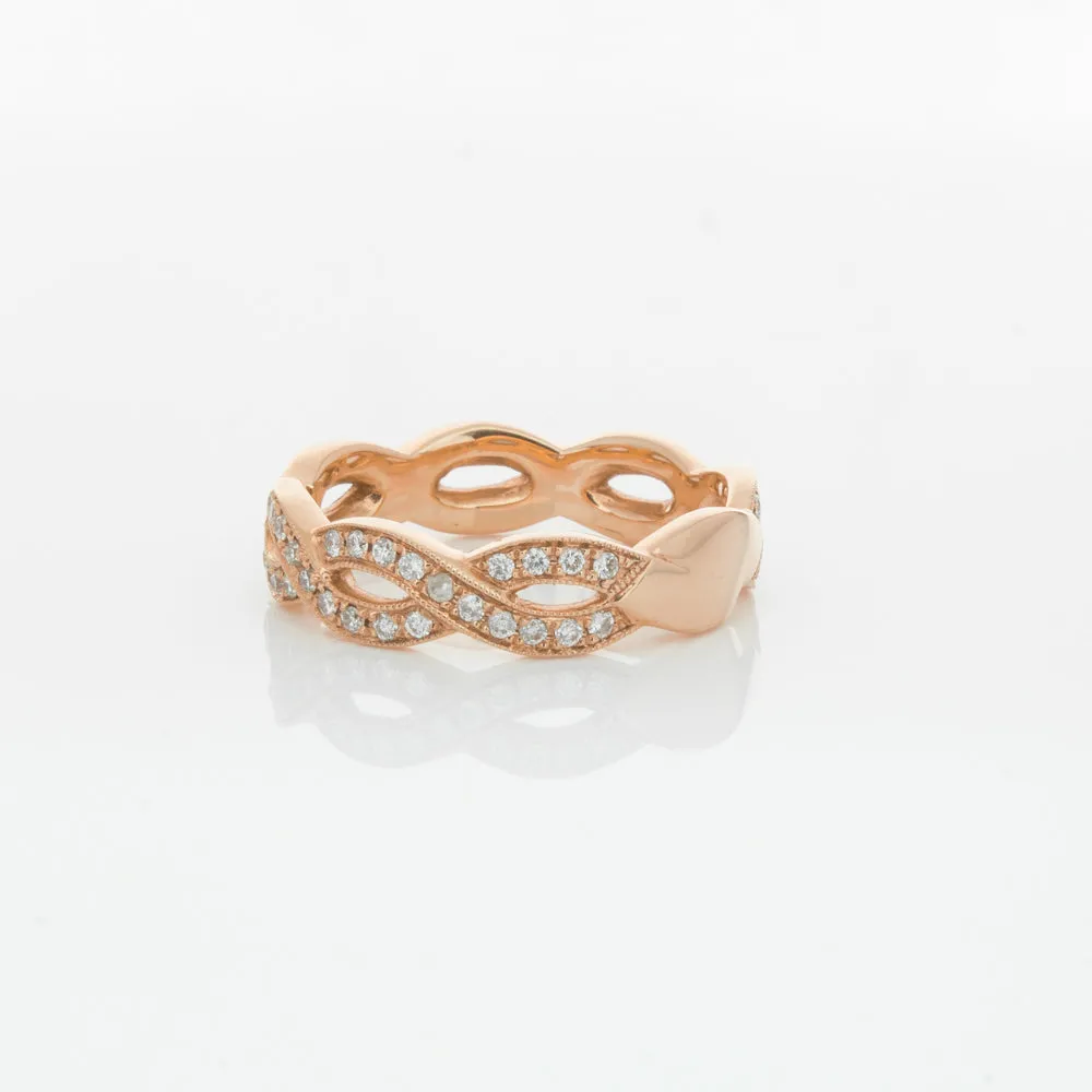 18ct Rose Gold Diamond Band