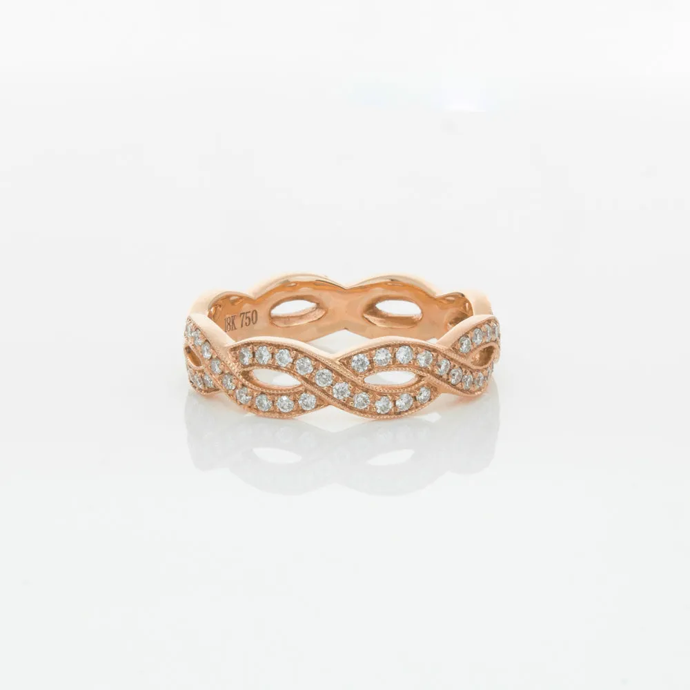 18ct Rose Gold Diamond Band