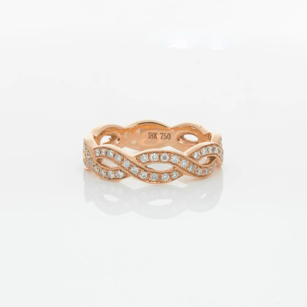 18ct Rose Gold Diamond Band