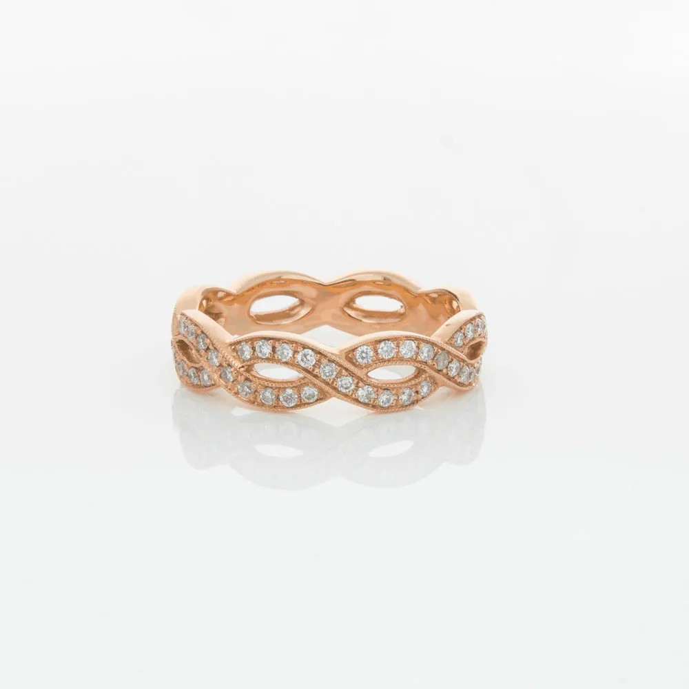 18ct Rose Gold Diamond Band
