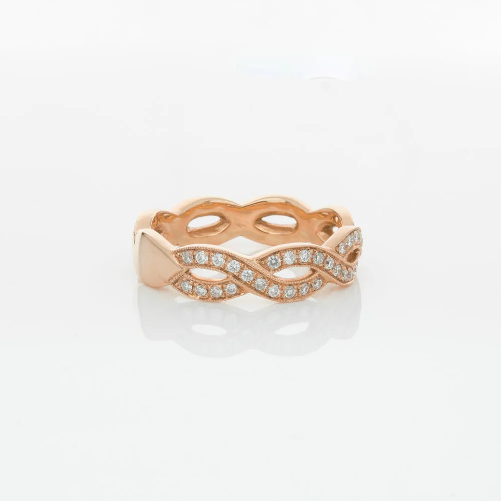 18ct Rose Gold Diamond Band