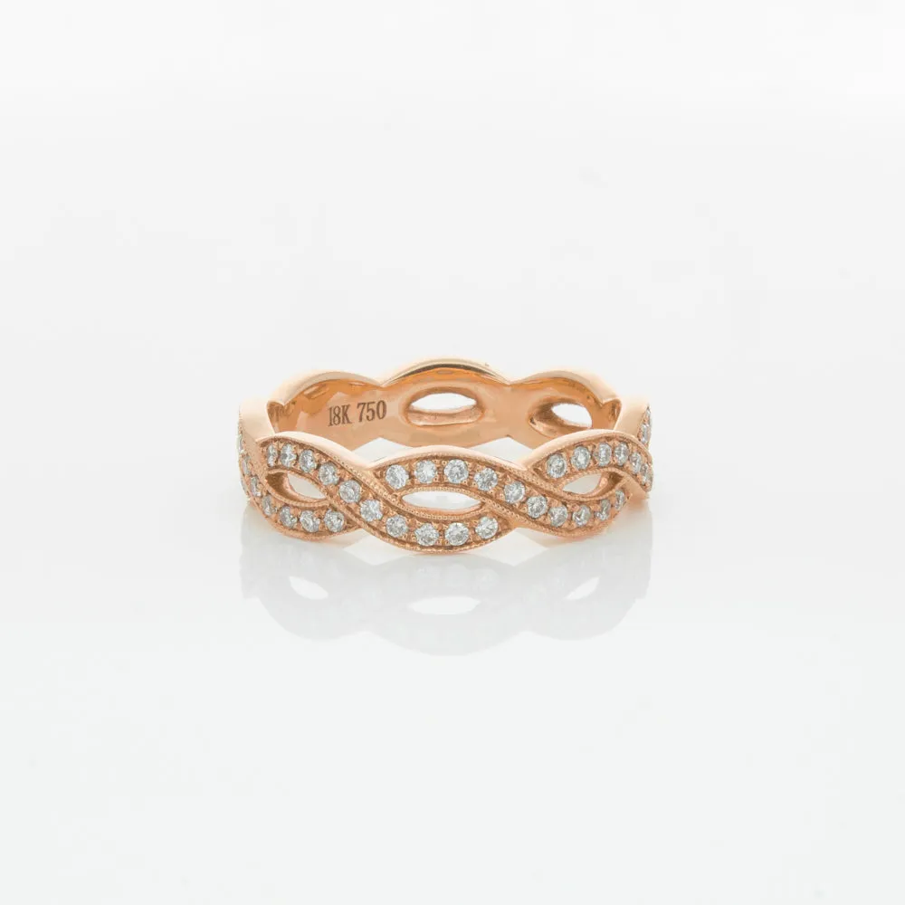 18ct Rose Gold Diamond Band