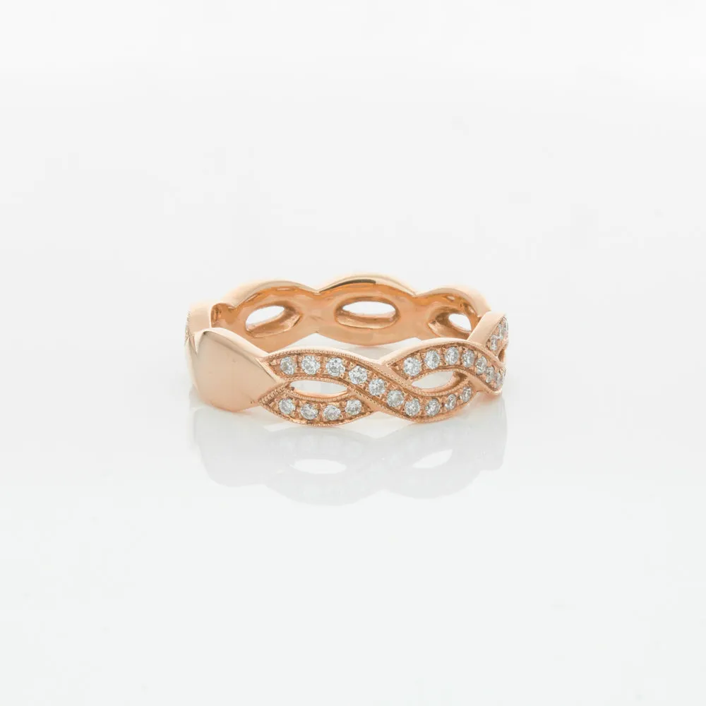 18ct Rose Gold Diamond Band