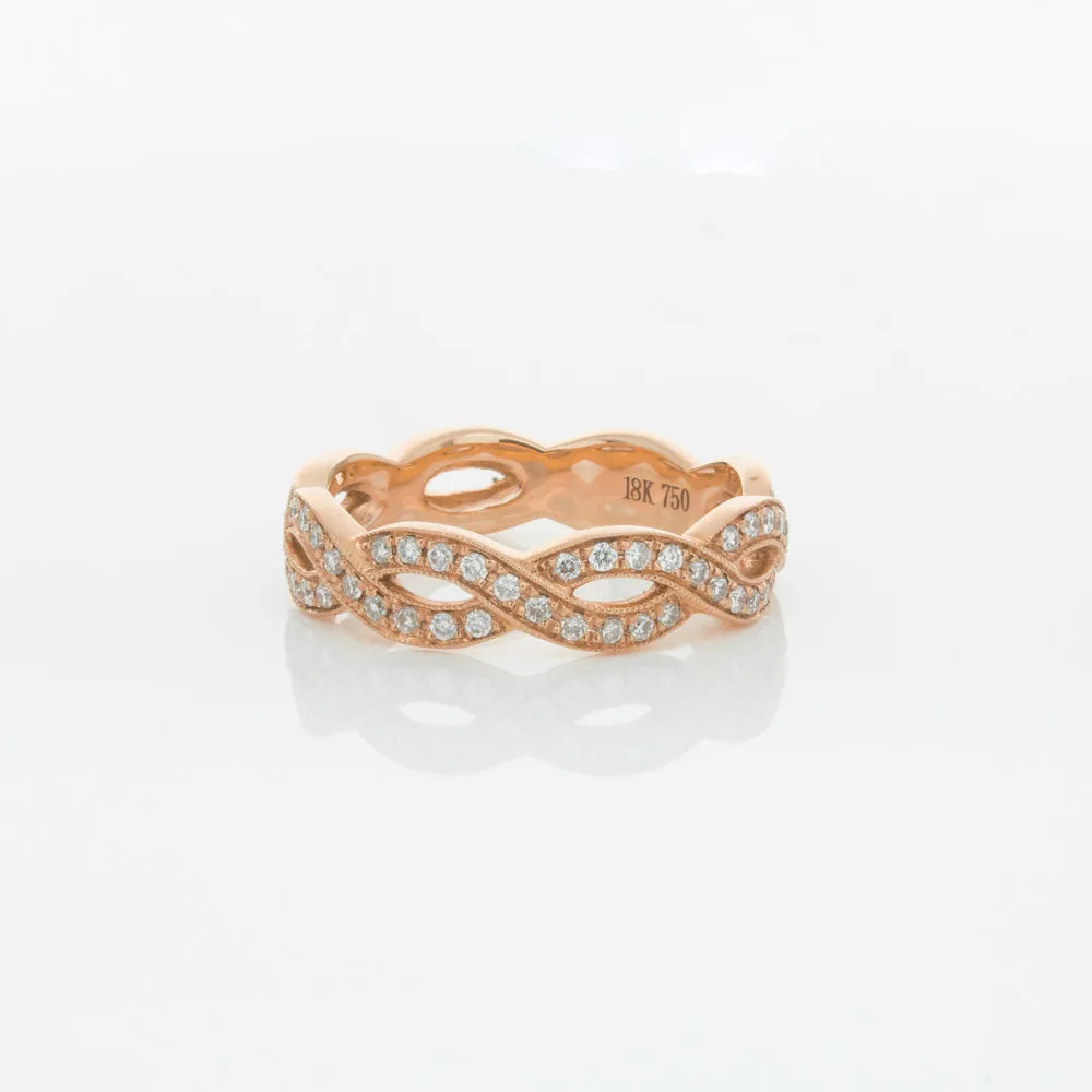 18ct Rose Gold Diamond Band