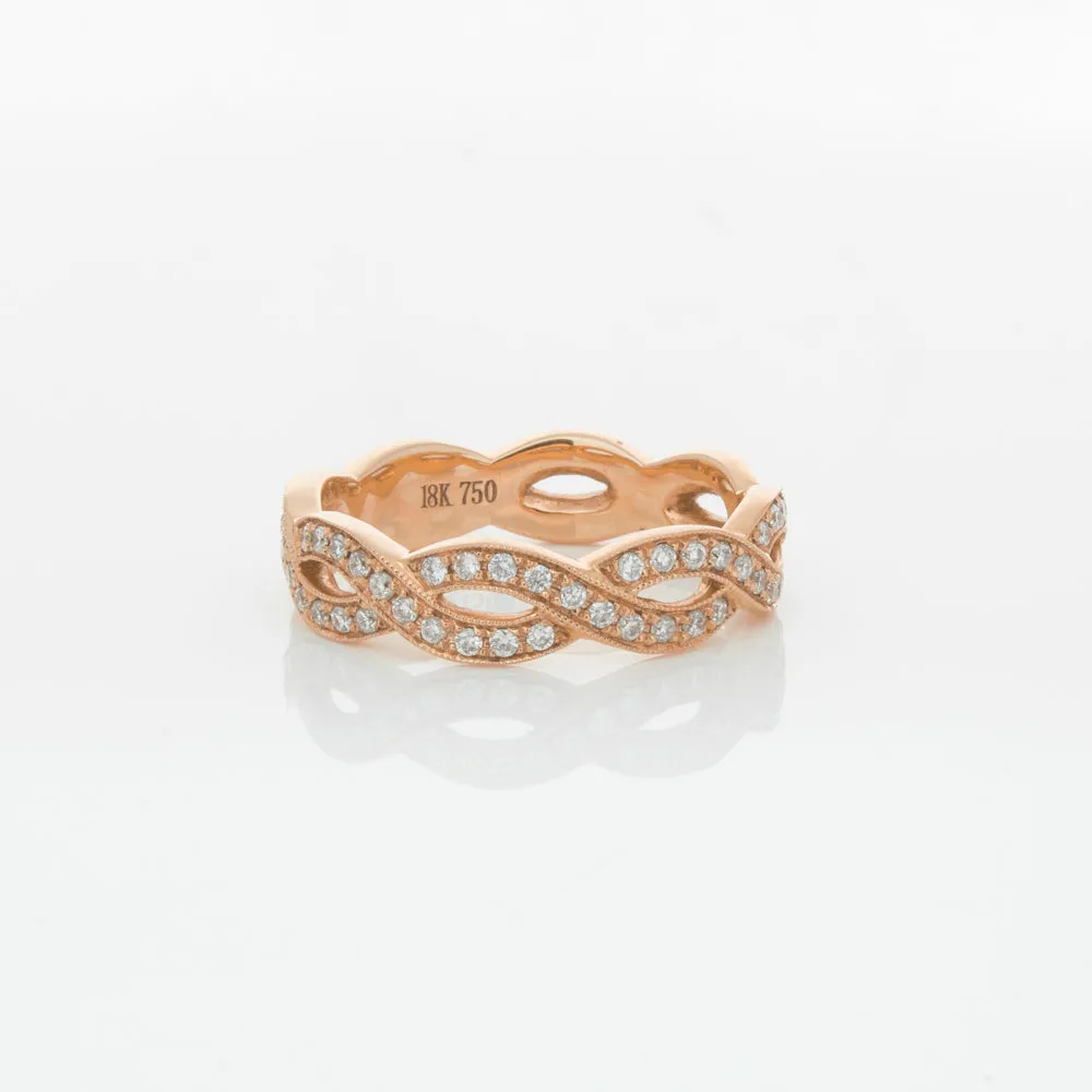 18ct Rose Gold Diamond Band