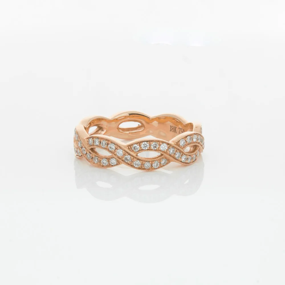 18ct Rose Gold Diamond Band