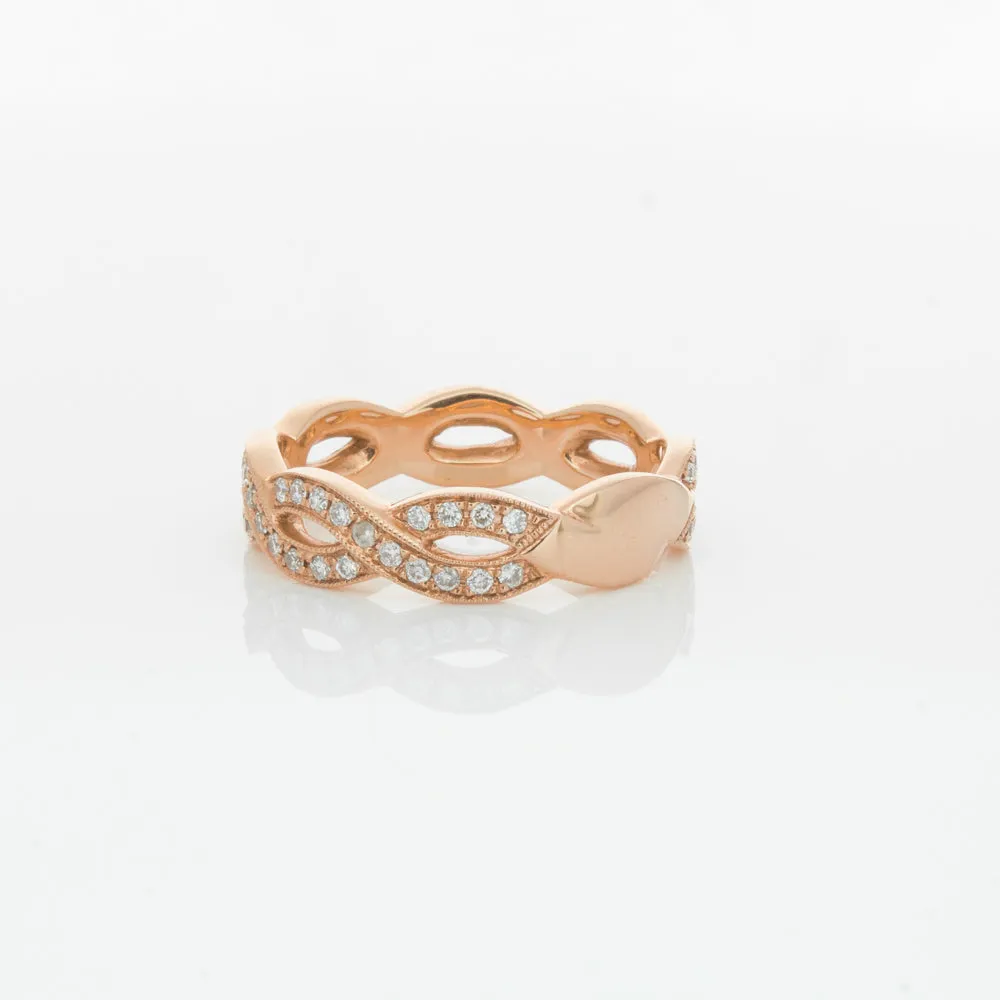 18ct Rose Gold Diamond Band