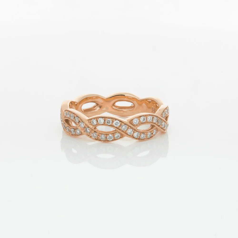 18ct Rose Gold Diamond Band