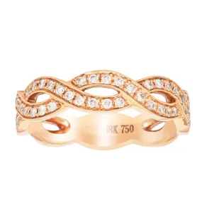 18ct Rose Gold Diamond Band