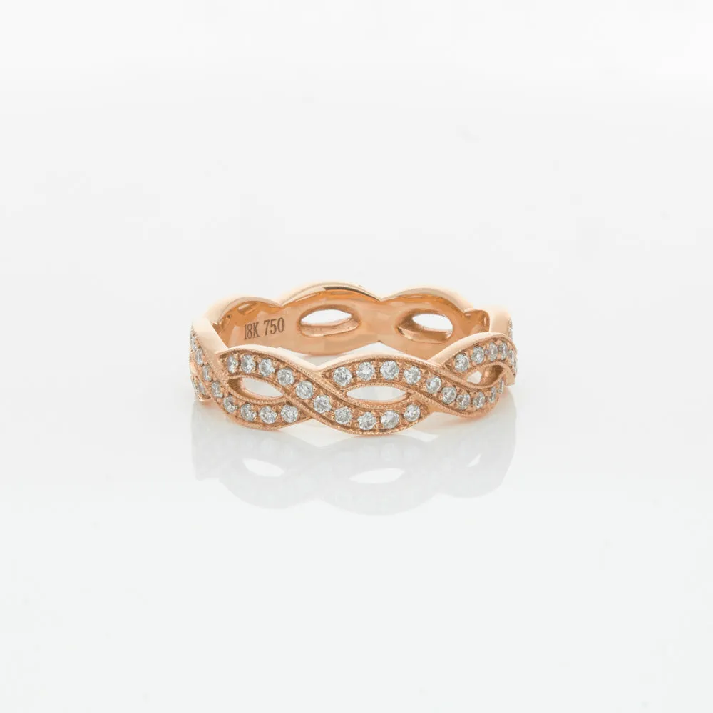 18ct Rose Gold Diamond Band