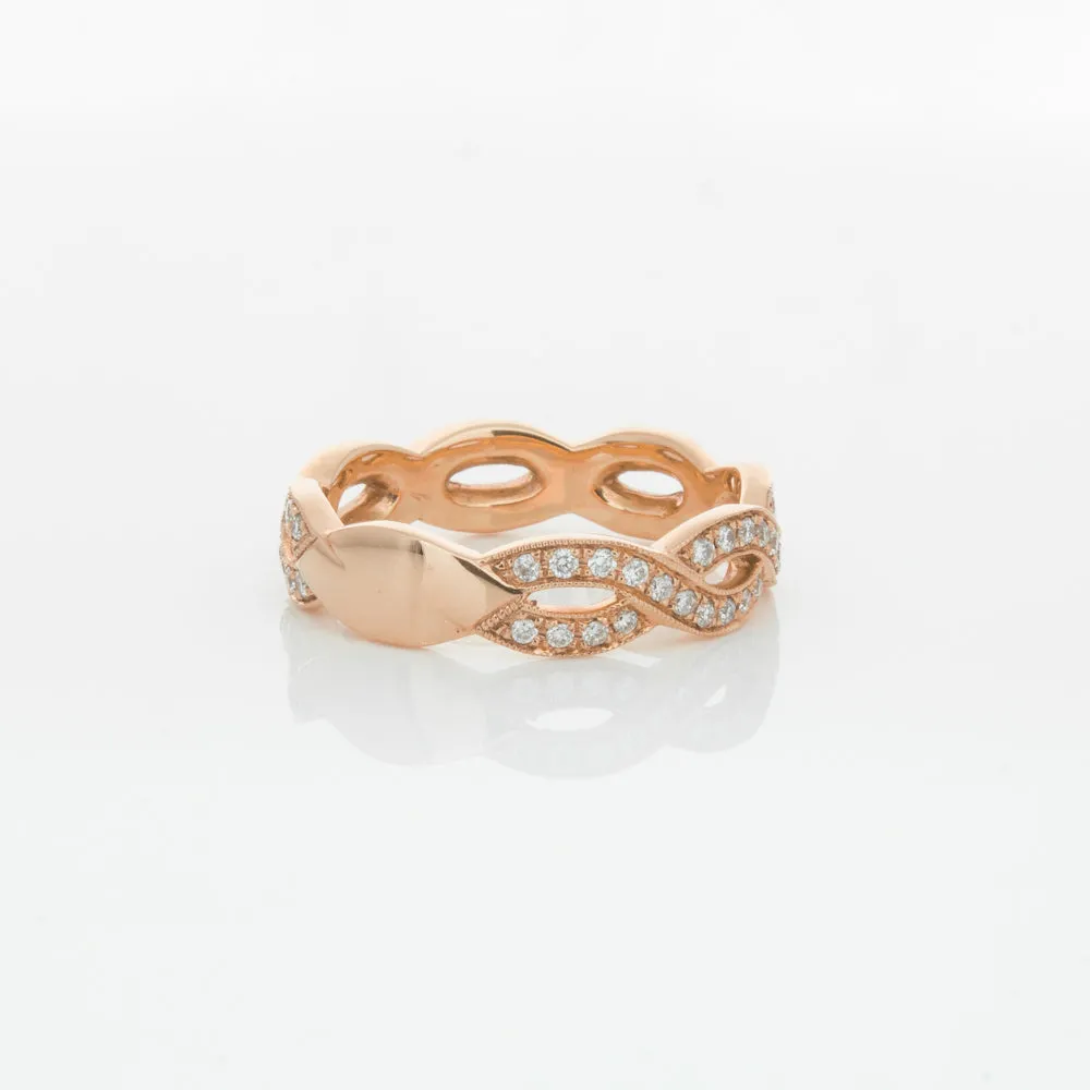 18ct Rose Gold Diamond Band