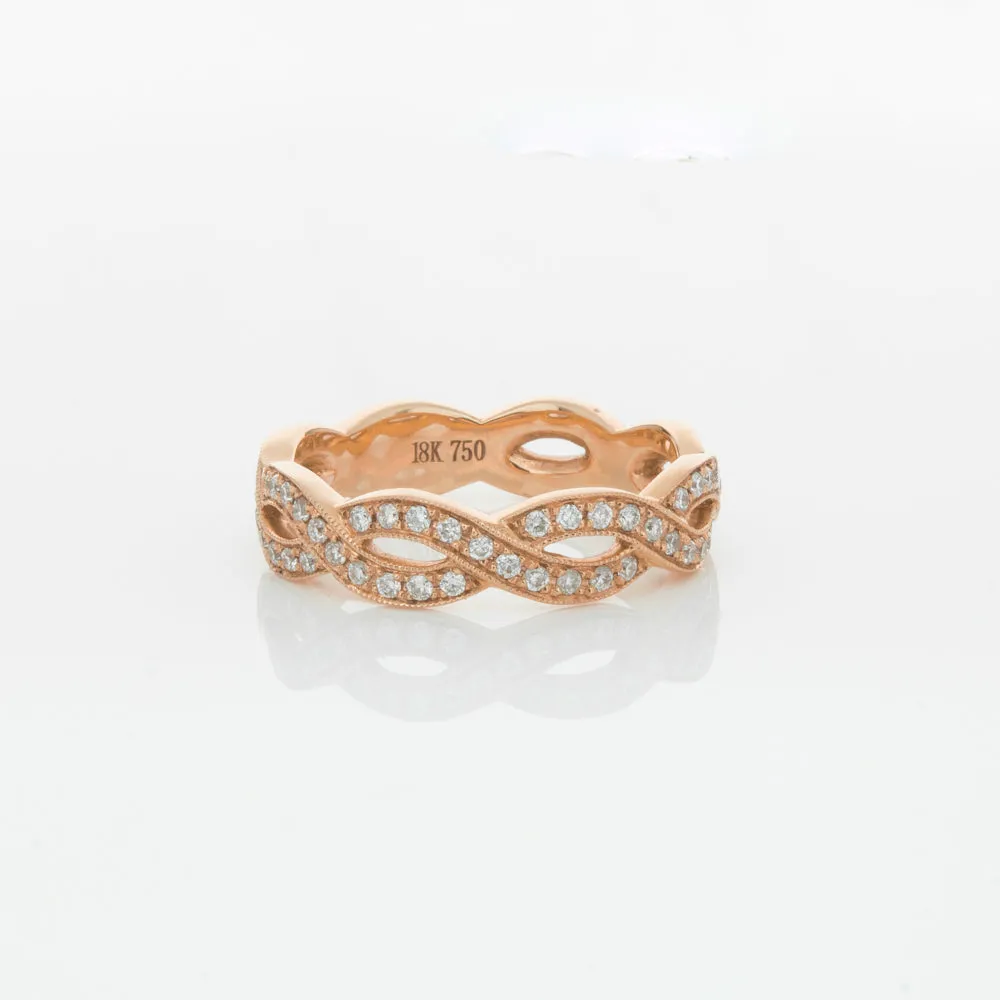 18ct Rose Gold Diamond Band