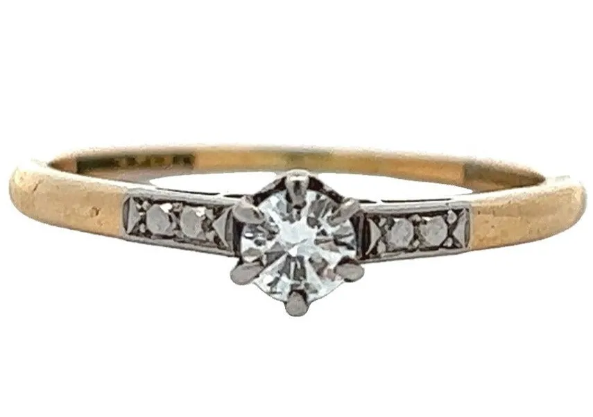 18ct Yellow & White Gold Diamond Engagement Ring