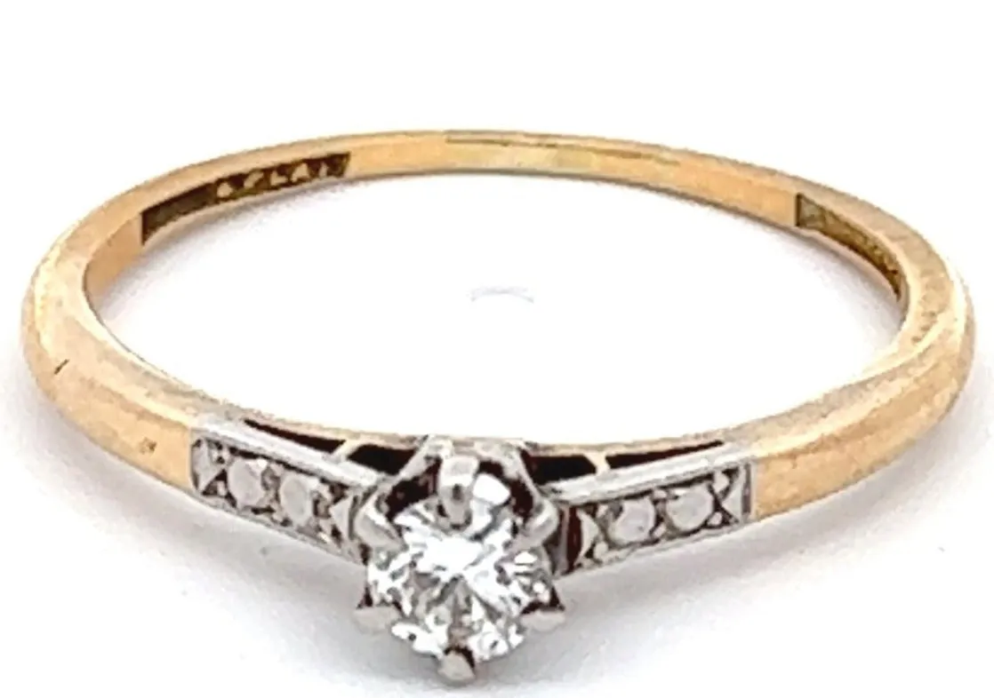 18ct Yellow & White Gold Diamond Engagement Ring