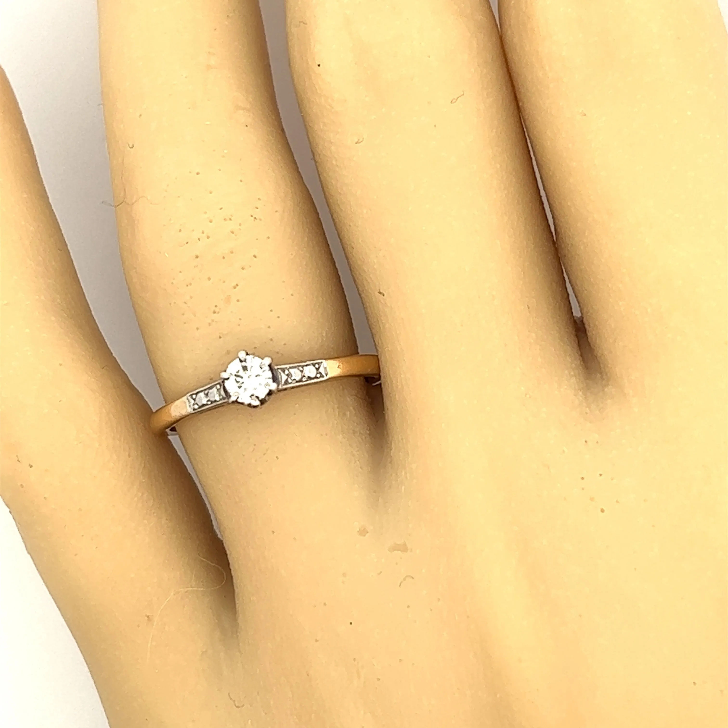 18ct Yellow & White Gold Diamond Engagement Ring