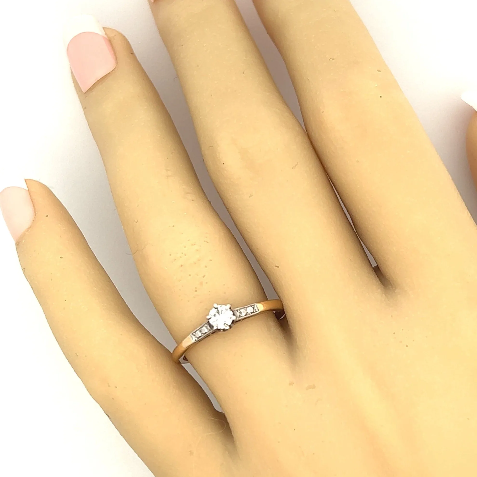 18ct Yellow & White Gold Diamond Engagement Ring