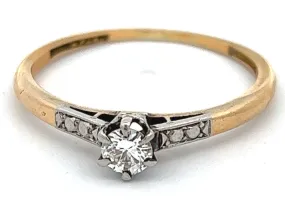 18ct Yellow & White Gold Diamond Engagement Ring