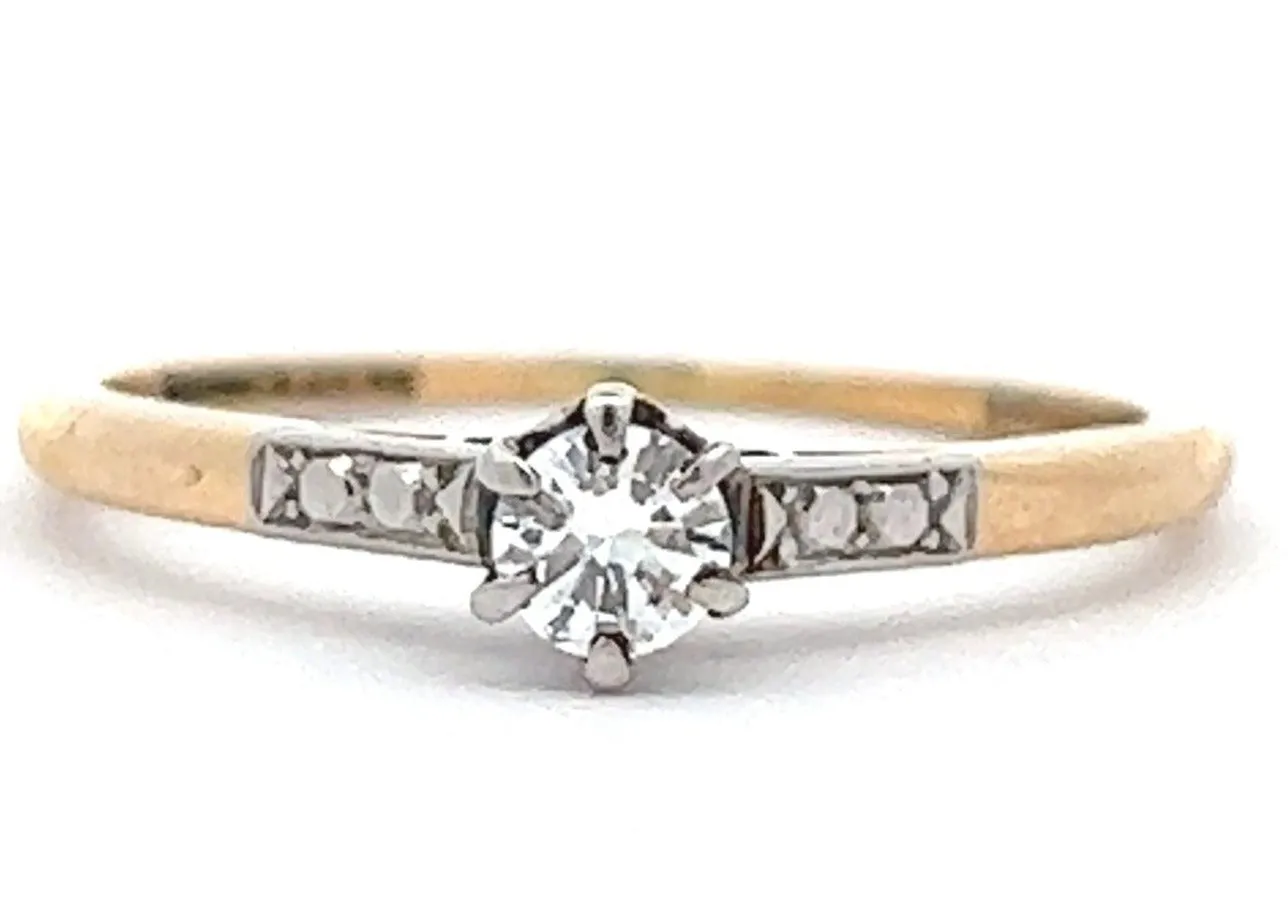 18ct Yellow & White Gold Diamond Engagement Ring