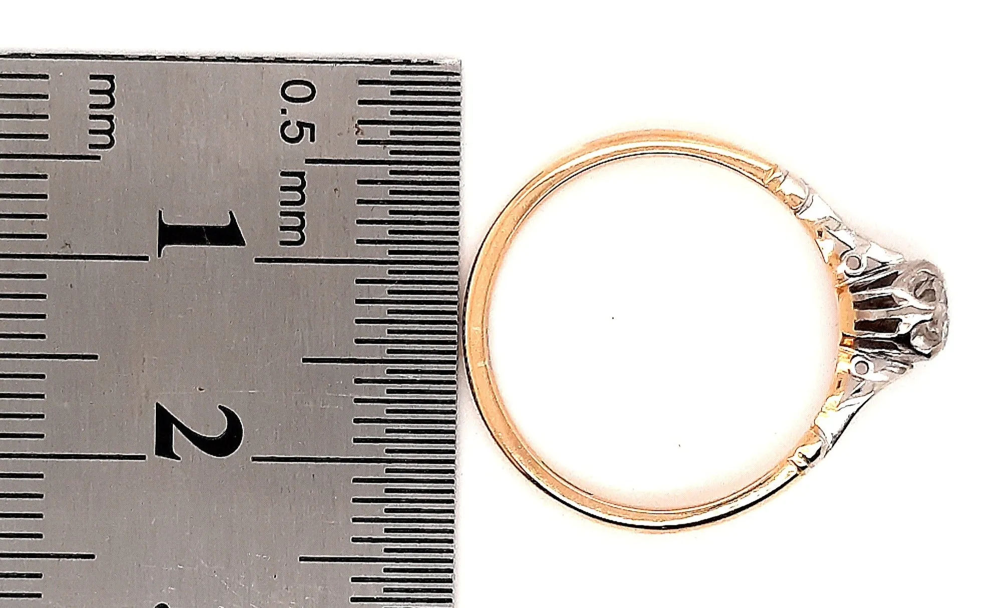 18ct Yellow Gold Platinum Diamond Ring