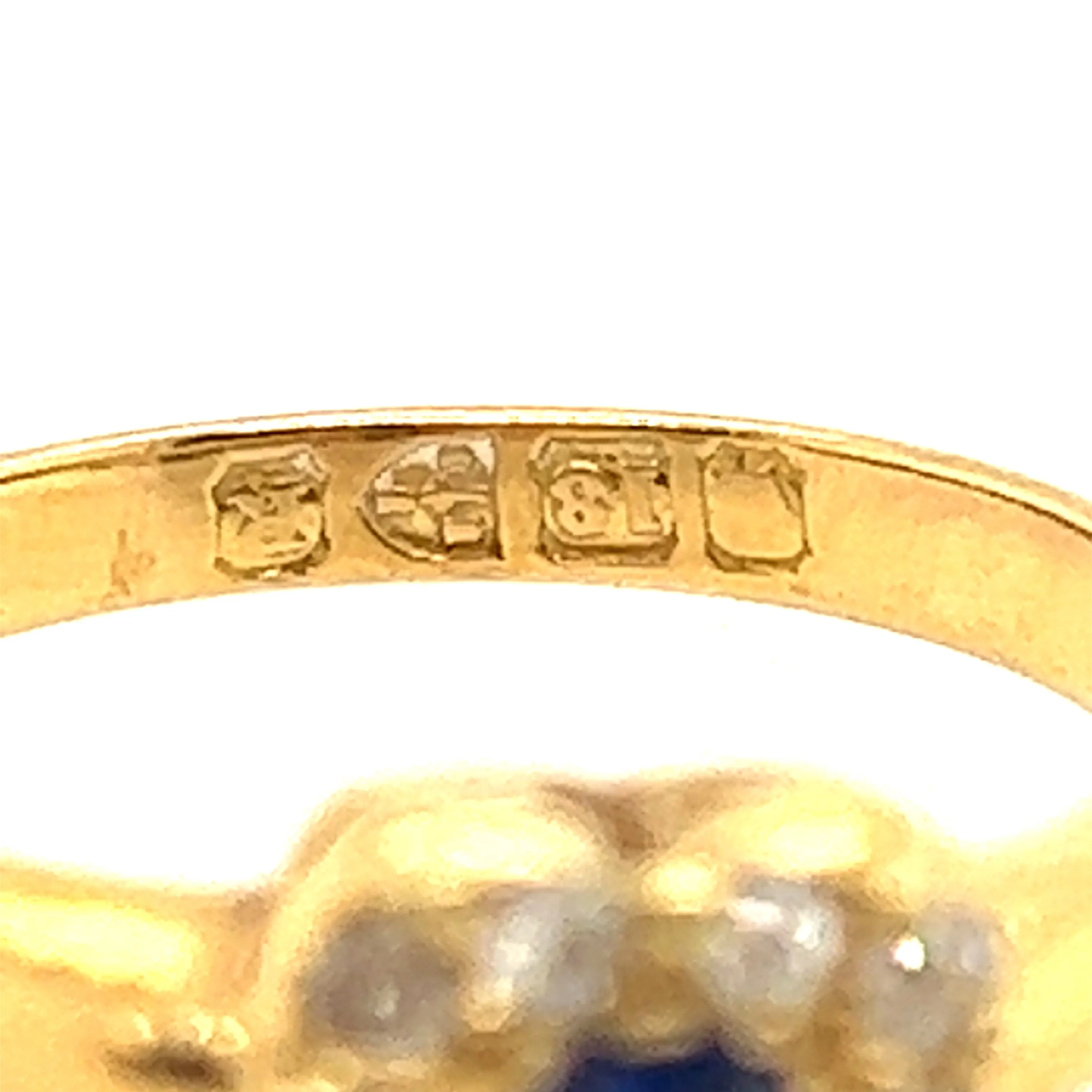 18ct Yellow Gold Sapphire & Diamond Heart Ring