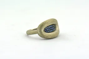 18KW Gold Nanis .31cttw Ceylon Blue Sapphire Ring 8 grams .31cttw Size 7.5