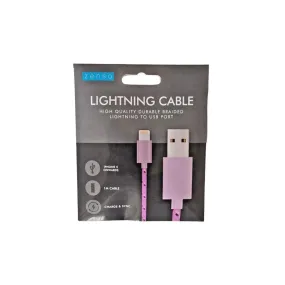 1m USB Cable Fast Charging IPhone Charger Data Sync - Braided - Choice Of Colour