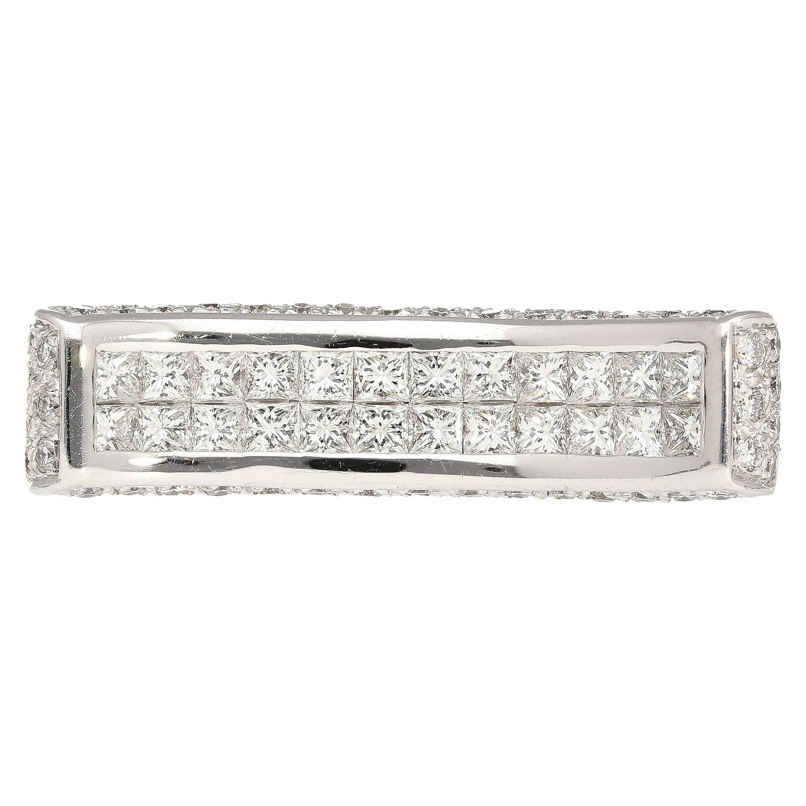 2 Carat Princess Cut Diamond Encrusted Curved Top Overlap Ring in 18K