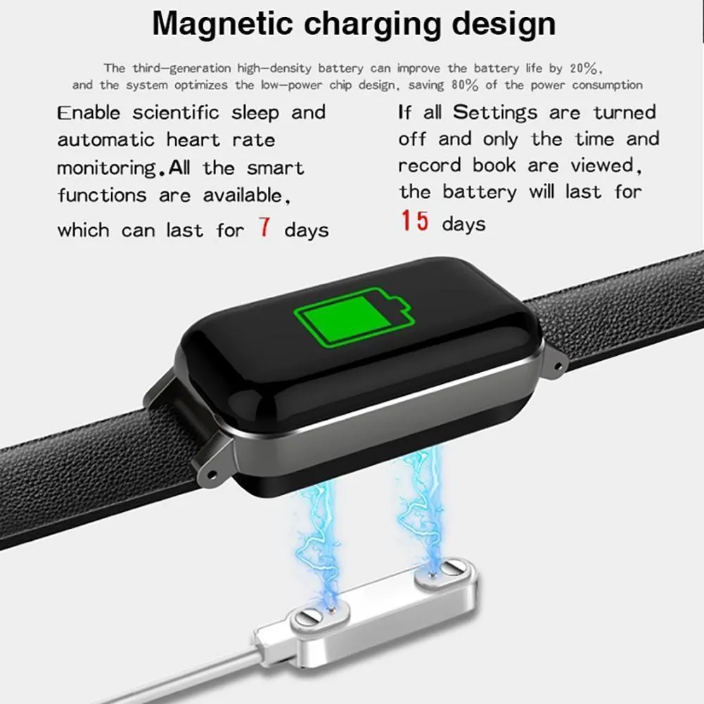 2-In-1 Smart Watch Bracelet With Heart Rate Fitness Tracker