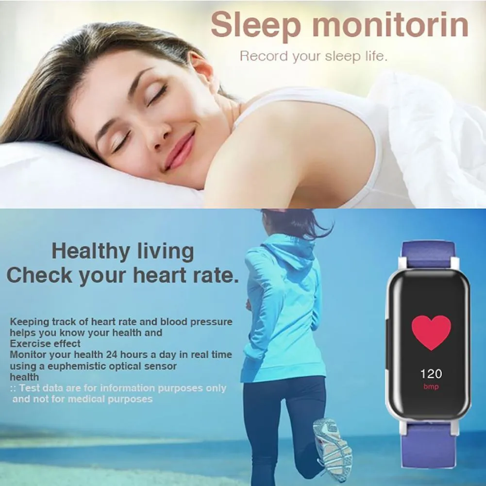 2-In-1 Smart Watch Bracelet With Heart Rate Fitness Tracker