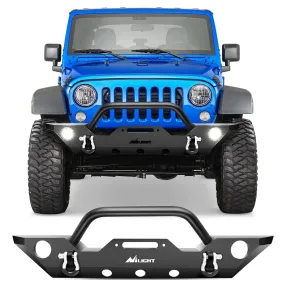 2007-2018 Jeep Wrangler JK/JKU Front Bumper Rock Crawler Fog Lights Hole Winch Plate