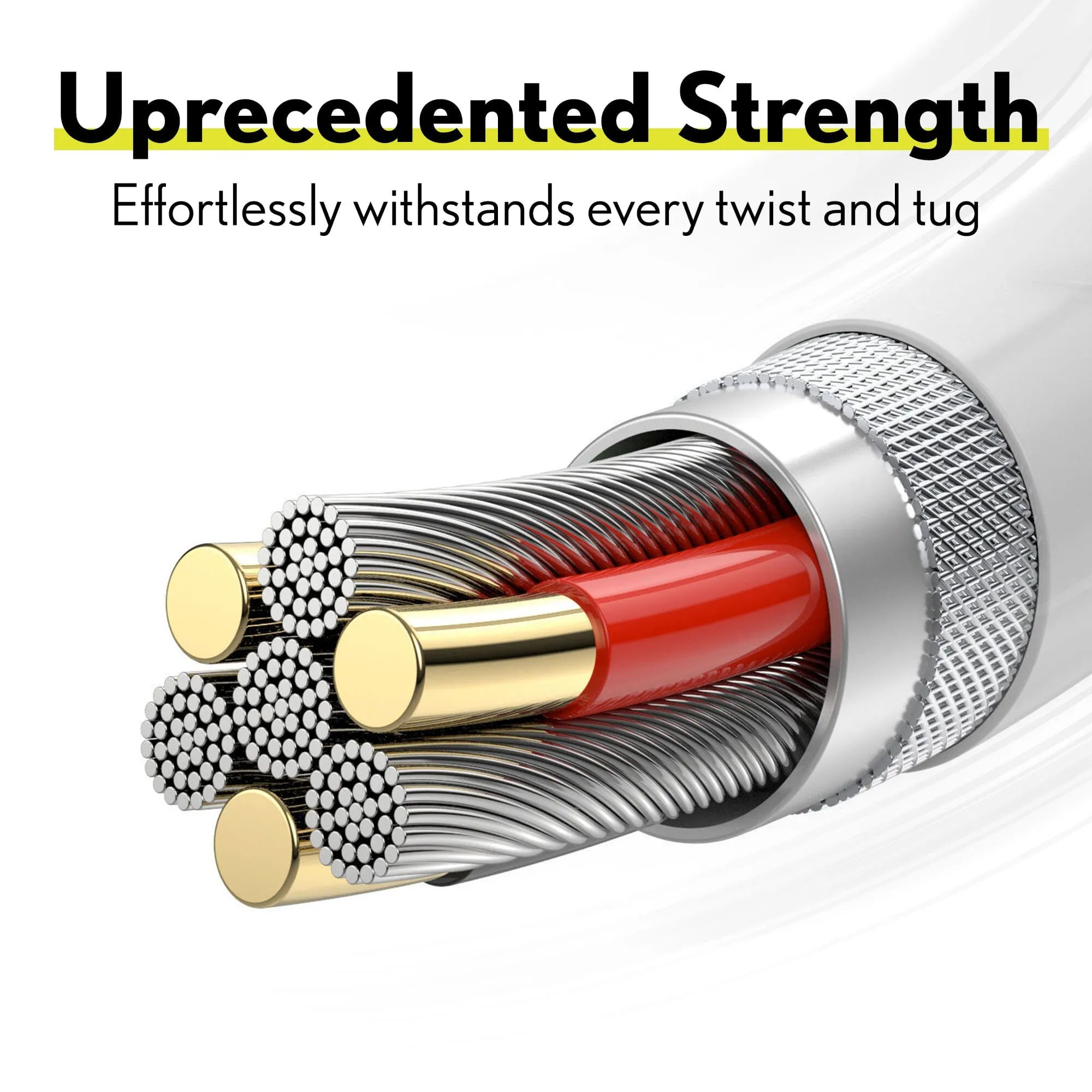 3-Pack: Overtime MFi Certified Ultra-Fast Charging 4ft Lightning Cables