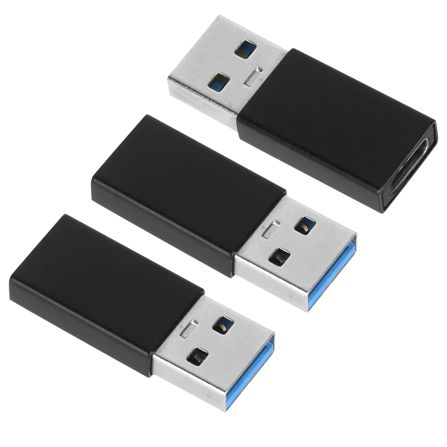 3-Packs: USB Type-C Male to USB A 3.0 OTG Male Port Converter