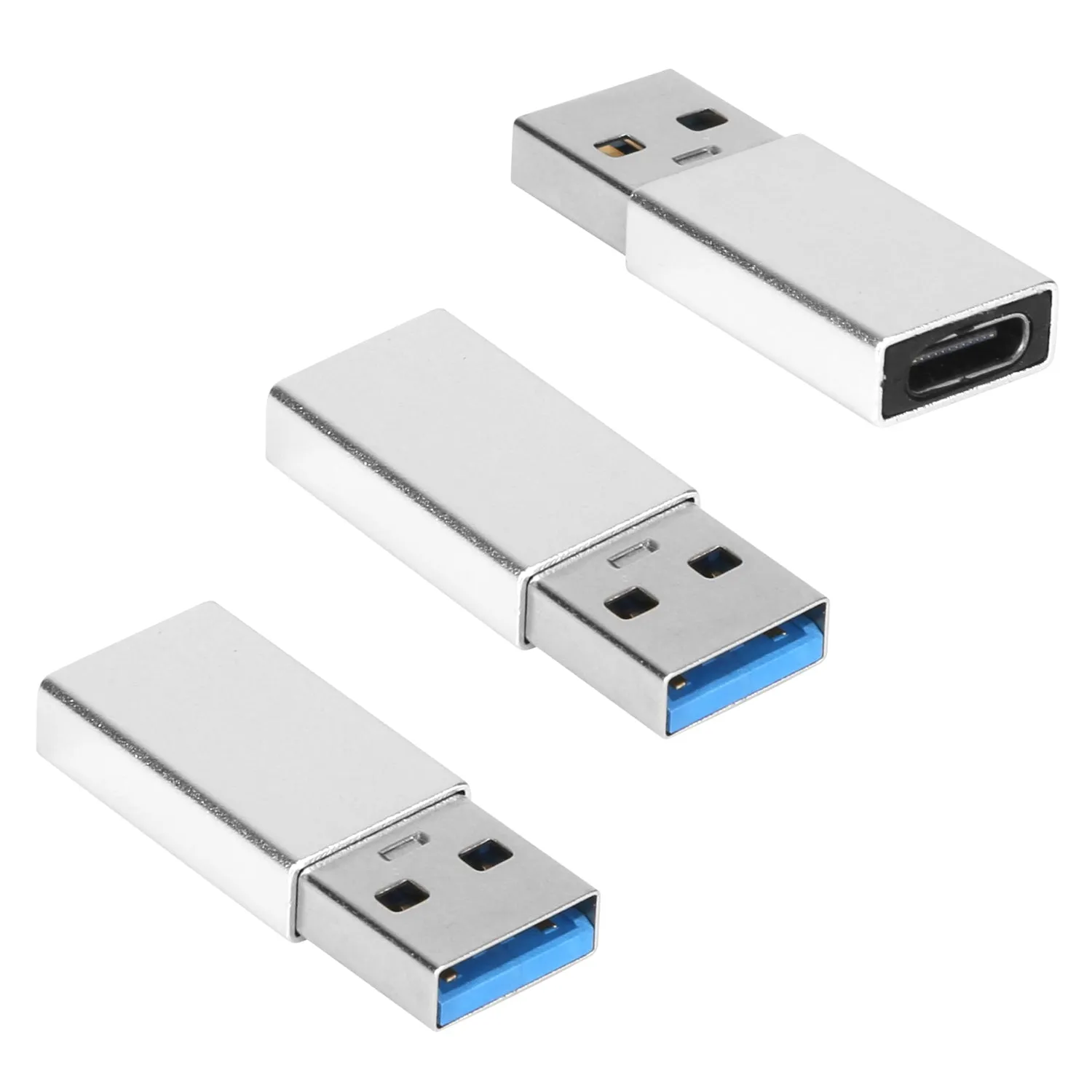 3-Packs: USB Type-C Male to USB A 3.0 OTG Male Port Converter