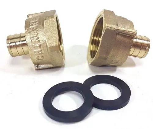 3/4" Water Meter Coupling, LEAD FREE Brass, Swivel Nut x 3/4" PEX  Tubing Barb