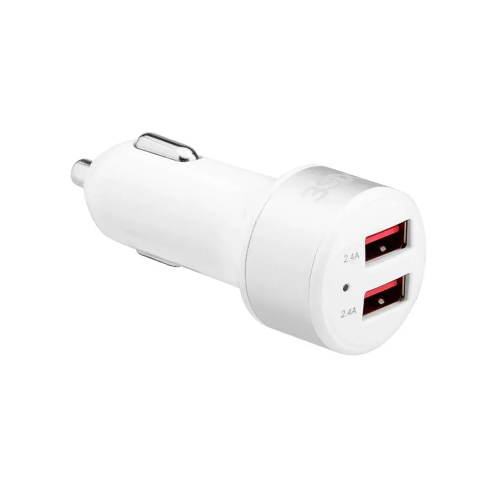 3sixT Car Charger 4.8A   Lightning Cable 1m - White