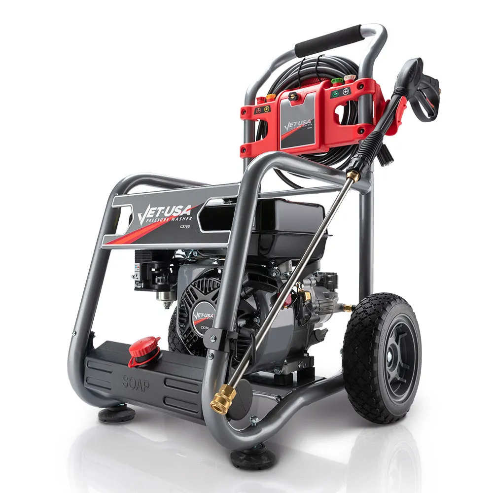 4800PSI Petrol Pressure Washer, 7HP, Axial Pump, 10m Hose - Jet-USA