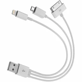 4Xem Usb To 30-Pin/Lightning/Micro Usb Cable For Iphone/Ipod/Ipad/Galaxy