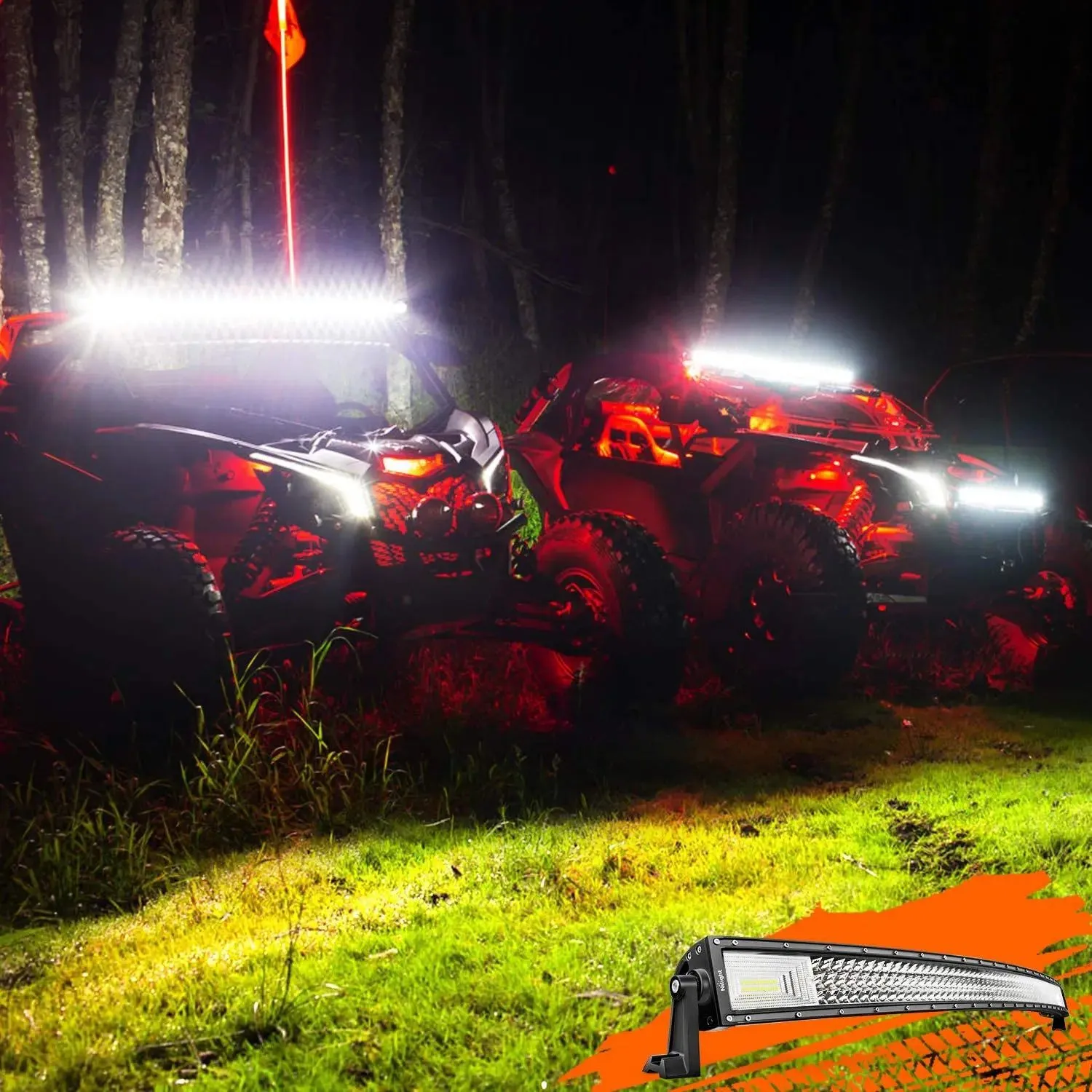 52 Inch 783W 78000LM Triple Row Curved Spot Flood LED Light Bar