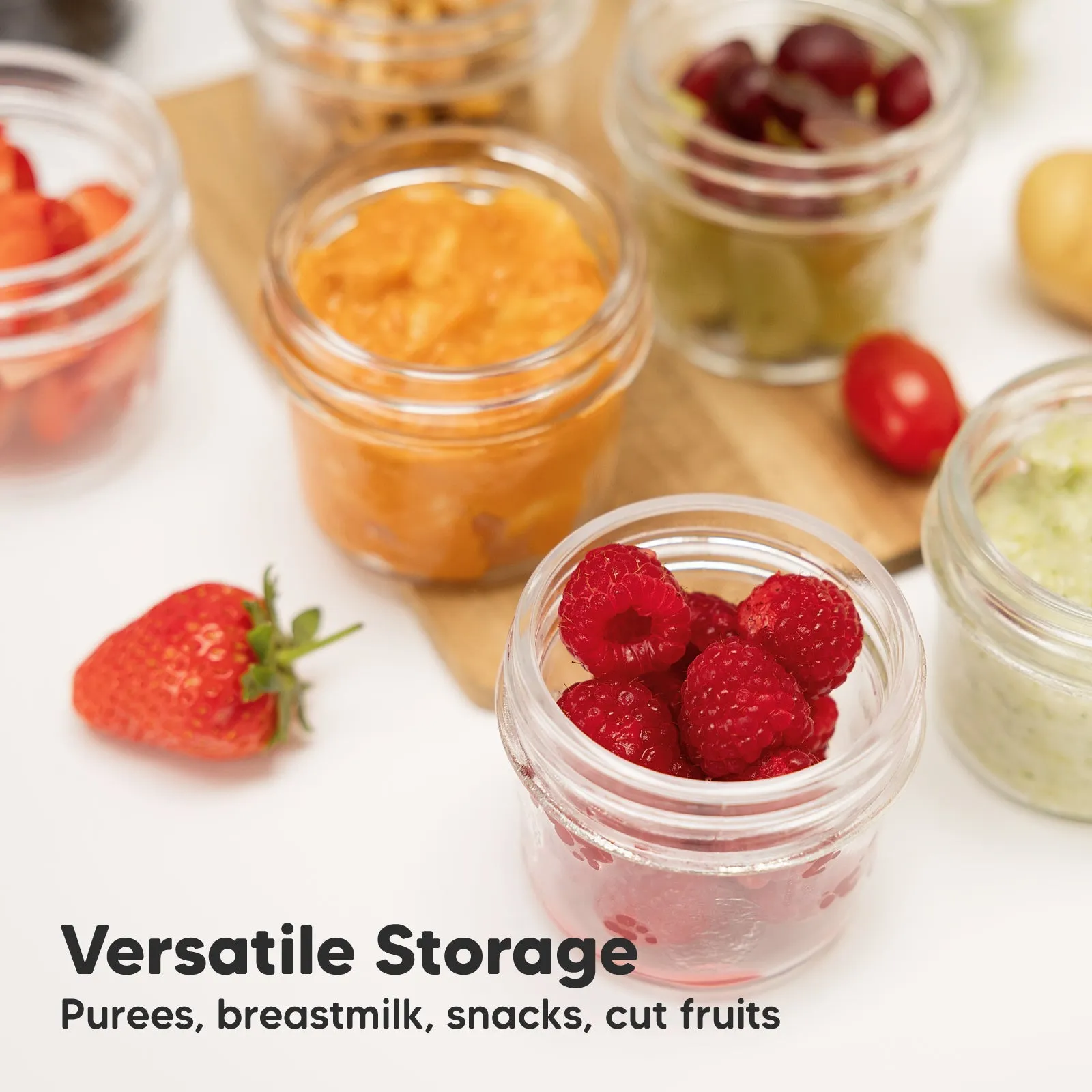 6-Pack Prep Jars Food Glass Containers (Terracotta)