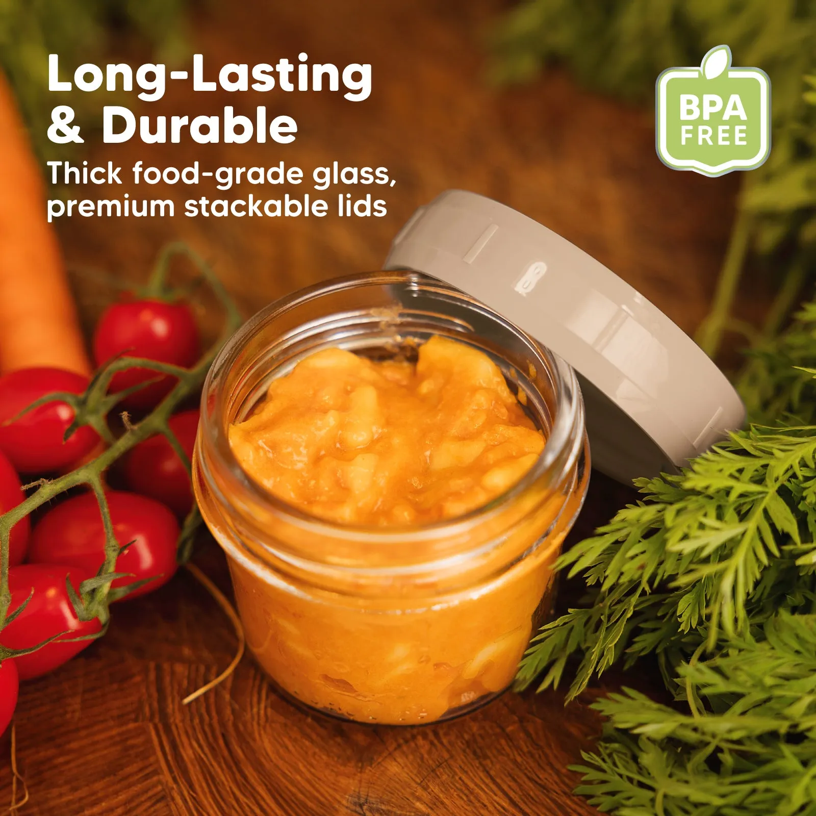 6-Pack Prep Jars Food Glass Containers (Terracotta)