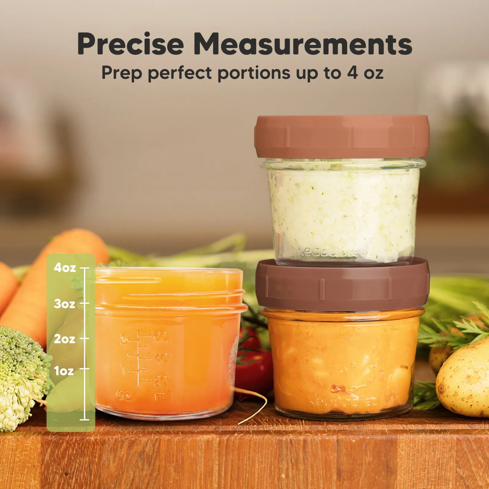 6-Pack Prep Jars Food Glass Containers (Terracotta)
