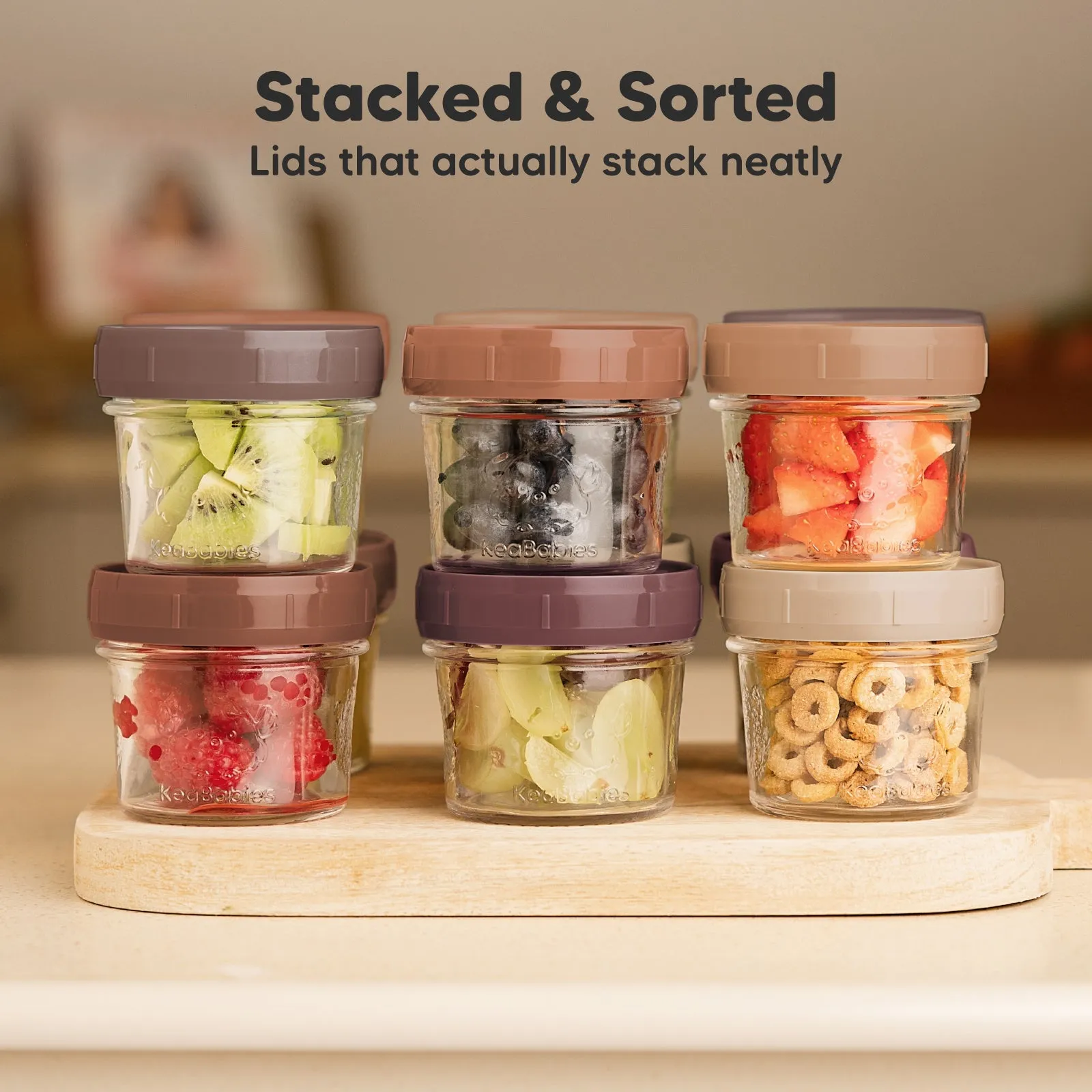 6-Pack Prep Jars Food Glass Containers (Terracotta)