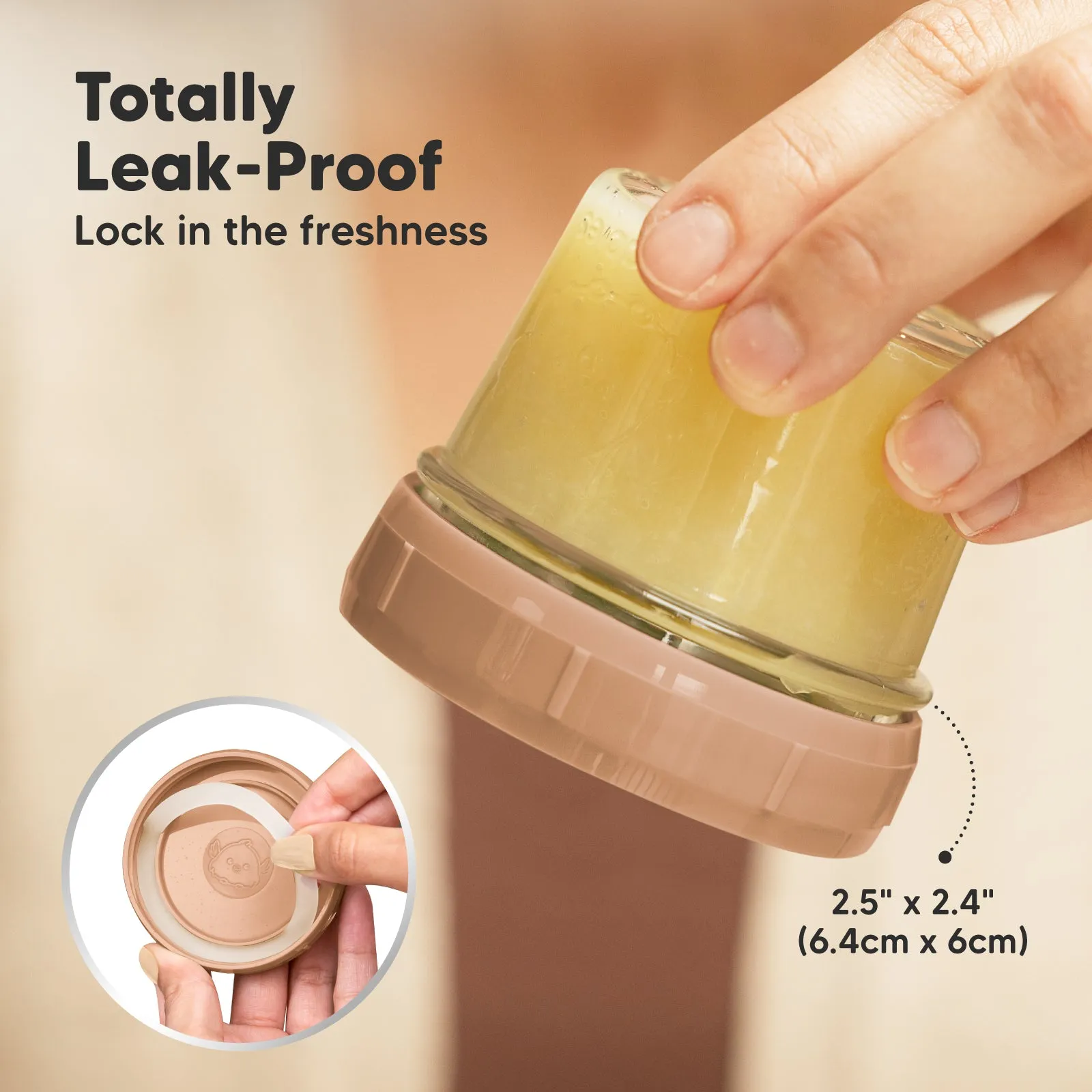 6-Pack Prep Jars Food Glass Containers (Terracotta)