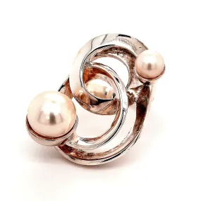 925 Sterling Silver and Pearl Dress Ring