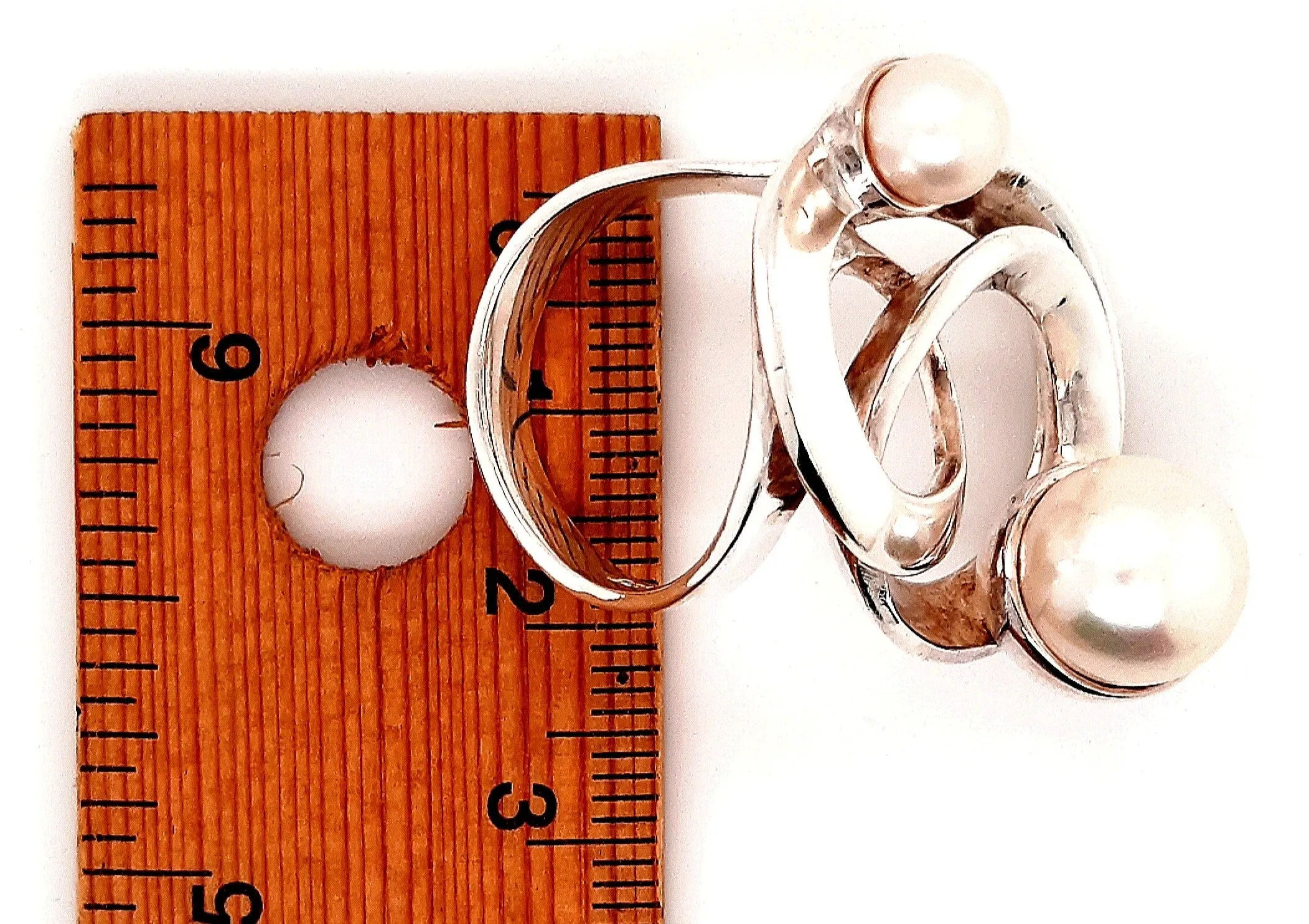 925 Sterling Silver and Pearl Dress Ring