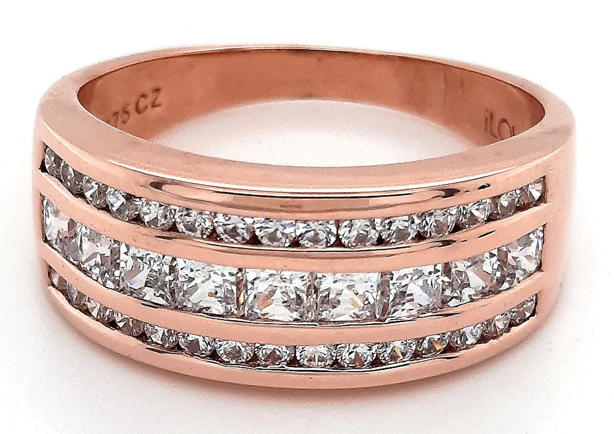 9ct Rose Gold & Cubic Zirconia Ring - Made with Swarovski Zirconia